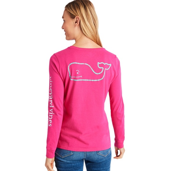 Vineyard Vines Tri-Colour Whale Long Sleeve Pocket Tee - Picture 11 of 12